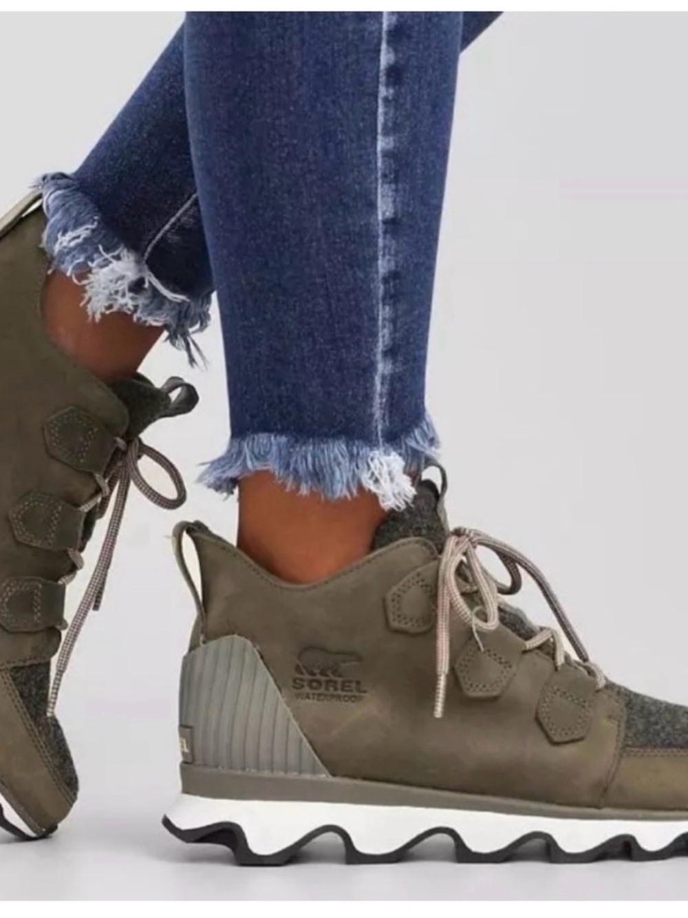 Sorel Olive Green Women's Lace-Up Athletic Boot